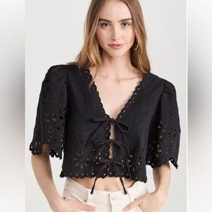 Sea. “Tali” Black Lace Top
